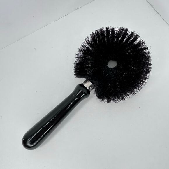 Vintage Stanley Black Round Wood Handled 8" Lint Clothes Brush - Picture 1 of 5